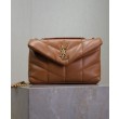Borsa imbottita Toy YSL Saint Laurent in pelle di agnello Caffè