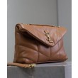 Borsa imbottita Toy YSL Saint Laurent in pelle di agnello Caffè