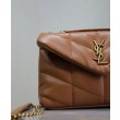 Borsa imbottita Toy YSL Saint Laurent in pelle di agnello Caffè