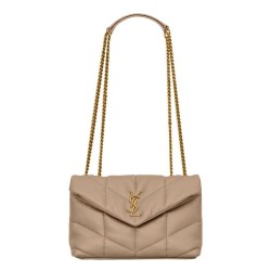 Borsa imbottita Toy YSL Saint Laurent in pelle di agnello color albicocca