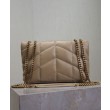 Borsa imbottita Toy YSL Saint Laurent in pelle di agnello color albicocca