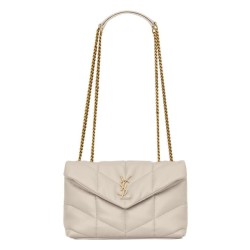 Bora Pari all'originale replica imbottita Toy YSL Saint Laurent in pelle di agnello Crema