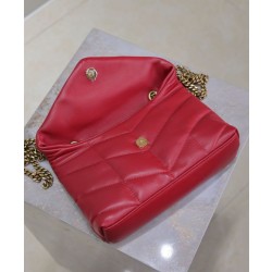 Borse Imitazioni imbottita Toy YSL Saint Laurent in pelle di agnello rossa