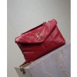 Borse Imitazioni imbottita Toy YSL Saint Laurent in pelle di agnello rossa