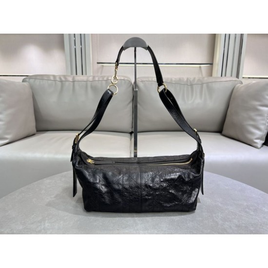 Borse Imitazioni Macrocannage piatta piccola/media D-Journey Dior nera stropicciata