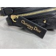 Borse Imitazioni Macrocannage piatta piccola/media D-Journey Dior nera stropicciata