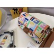 Borse Firmate Replica media Baguette Fendi Tela multicolore