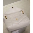 Borsa media YSL Saint Laurent Puffer in nappa color crema