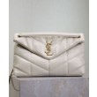 Borsa media YSL Saint Laurent Puffer in nappa color crema