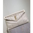 Borsa media YSL Saint Laurent Puffer in nappa color crema