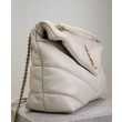 Borsa media YSL Saint Laurent Puffer in nappa color crema