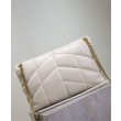 Borsa media YSL Saint Laurent Puffer in nappa color crema
