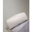 Borsa media YSL Saint Laurent Puffer in nappa color crema