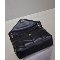 Borsa media YSL Saint Laurent Puffer in nappa nera