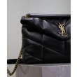 Borsa media YSL Saint Laurent Puffer in nappa nera