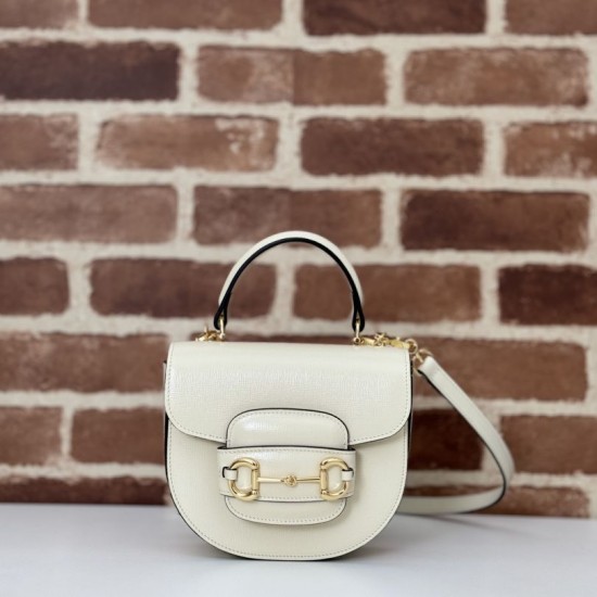 Borsa mini con manico superiore Gucci Horsebit 1955 781387 beige