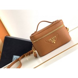 Borse Imitazioni mini Vanity Prada Granata Marrone