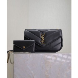 Qualità superiore replica mini YSL Saint Laurent Loulou Nera