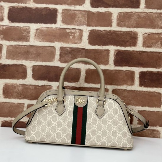 Borsa piccola con manico superiore Gucci Ophidia 795249 beige