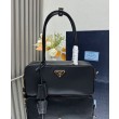 Borsa piccola Prada Re-Nylon con manico superiore e lucchetto 1BB133 Nero
