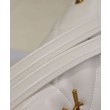 Borsa piccola YSL Saint Laurent Puffer in nappa color crema
