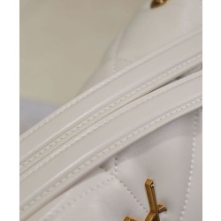 Borsa piccola YSL Saint Laurent Puffer in nappa color crema