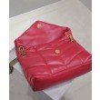 Borsa piccola YSL Saint Laurent Puffer in nappa rossa