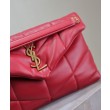 Borsa piccola YSL Saint Laurent Puffer in nappa rossa
