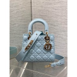 Borsa replica Dior piccola Lady Dior My ABCDior blu