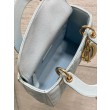 Borsa replica Dior piccola Lady Dior My ABCDior blu