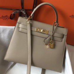 Borsa Sellier Hermes Kelly 28 cm Tourterelle Epsom