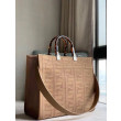 Borsa shopper media Sunshine Fendi Tessuto FF Beige