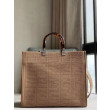 Borsa shopper media Sunshine Fendi Tessuto FF Beige