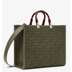 Borse Replica shopper media Sunshine Fendi Tessuto FF Verde