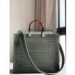 Borse Replica shopper media Sunshine Fendi Tessuto FF Verde
