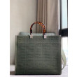 Borse Replica shopper media Sunshine Fendi Tessuto FF Verde