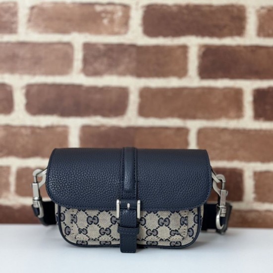 Borse Replica super mini Gucci GG bicolore 795213 nero