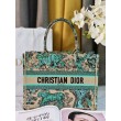 Borsa tote Dior media Dior Book ricamata con motivo Dior Around the World multicolore blu