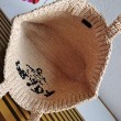 Borsa tote grande Prada all'uncinetto in filato effetto rafia beige