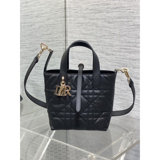 Borsa tote verticale Dior piccola/media Dior Toujours nera