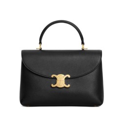 Celine Borse Replica Nino media Pelle di vitello morbida nera