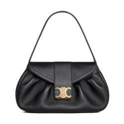 Celine Replica Perfetta Polly media Pelle di vitello morbida nera