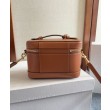 Celine Vanity Bag Pelle di vitello naturale Caffè