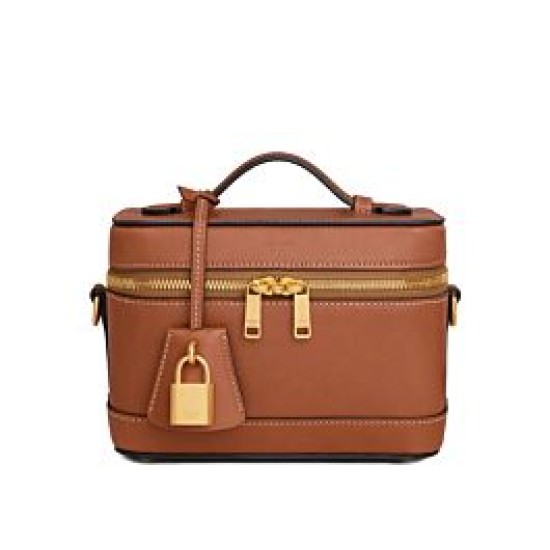 Celine Vanity Bag Pelle di vitello naturale Caffè