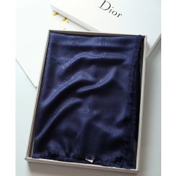 Christian Dior Cannage Scialle 140cm Blu Navy