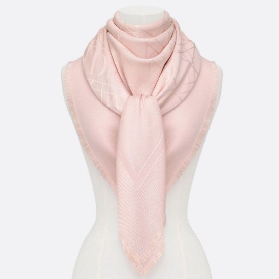 Christian Dior Cannage Scialle 140cm Rosa Chiaro