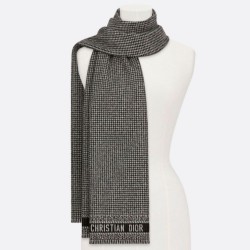 Christian Dior Stola Sciarpe di Lana Nero/Bianco