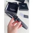 Cintura YSL Saint Laurent Cassandre Square Buckle 20MM Tutto Nero
