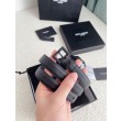 Cintura YSL Saint Laurent Cassandre Square Buckle 20MM Tutto Nero