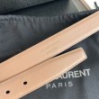 Alta gamma replica Cintura YSL Saint Laurent Cassandre Square Buckle 30MM Beige